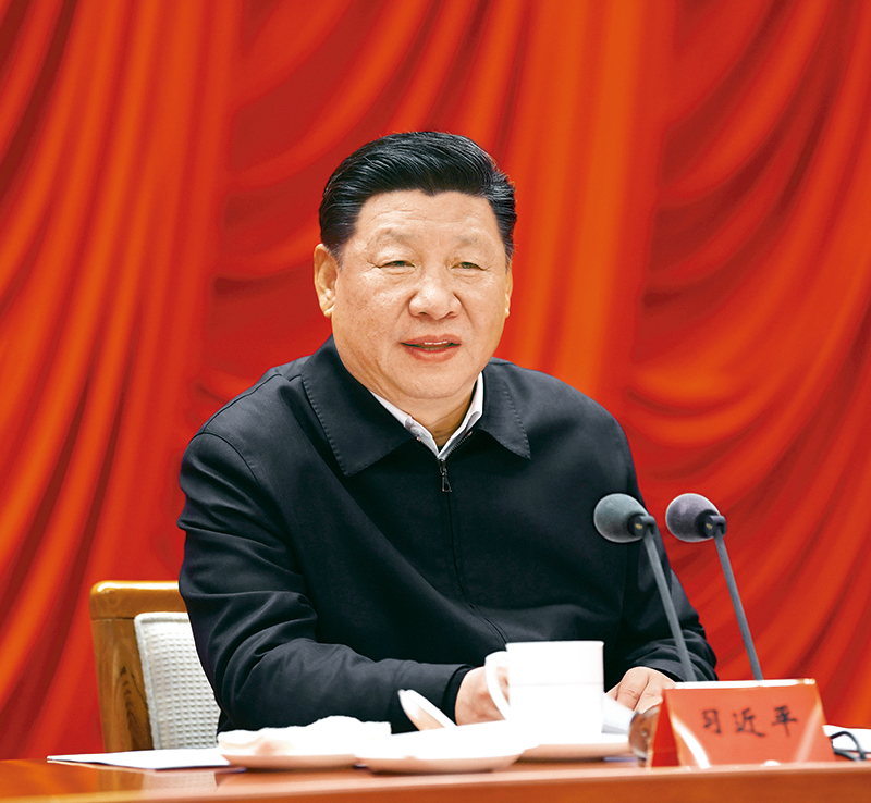 　　2019年1月21日，省部級(jí)主要領(lǐng)導(dǎo)干部堅(jiān)持底線(xiàn)思維著力防范化解重大風(fēng)險(xiǎn)專(zhuān)題研討班在中央黨校開(kāi)班。中共中央總書(shū)記、國(guó)家主席、中央軍委主席習(xí)近平在開(kāi)班式上發(fā)表重要講話(huà)。 新華社記者 饒愛(ài)民/攝