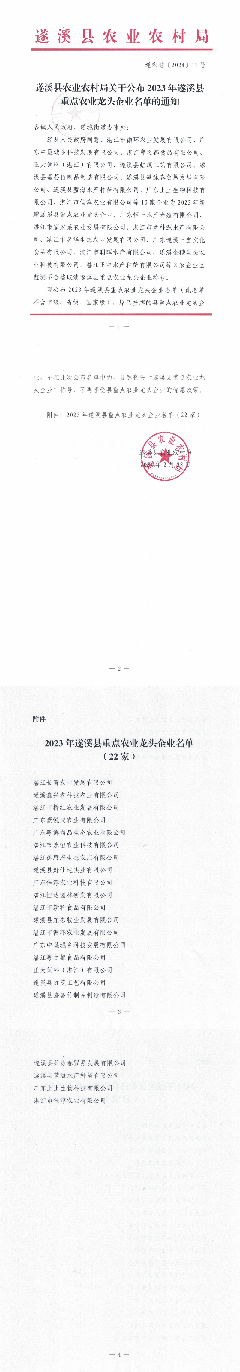 （遂農(nóng)通〔2024〕11號）遂溪縣農(nóng)業(yè)農(nóng)村局關于公布2023年遂溪縣重點農(nóng)業(yè)龍頭企業(yè)名單的通知_00.png